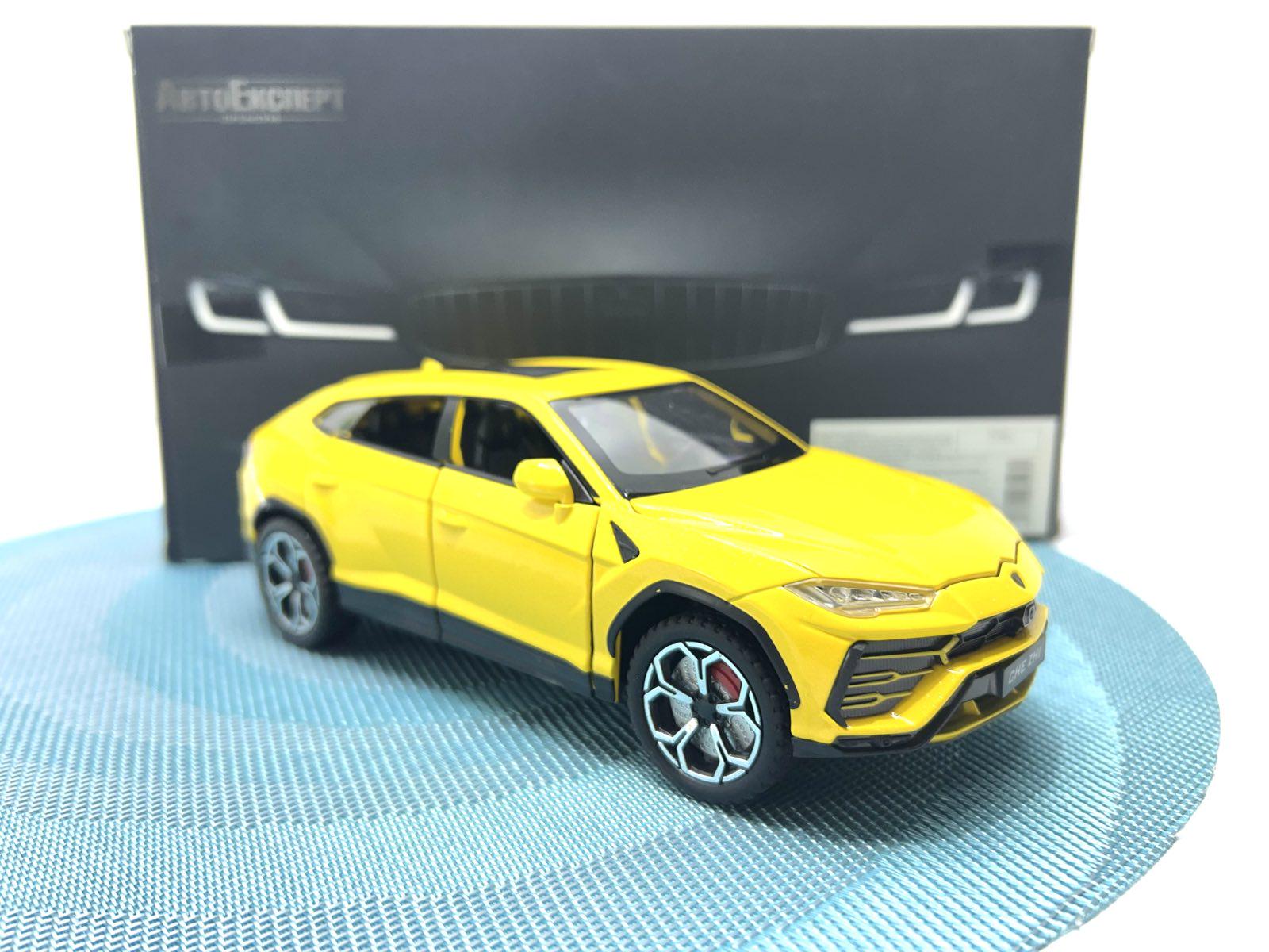 Машинка металлическая инерционная TK Union Lamborghini Urus открывается дверь/капот/багажник 1:24 Жовтий (GT - 06441)