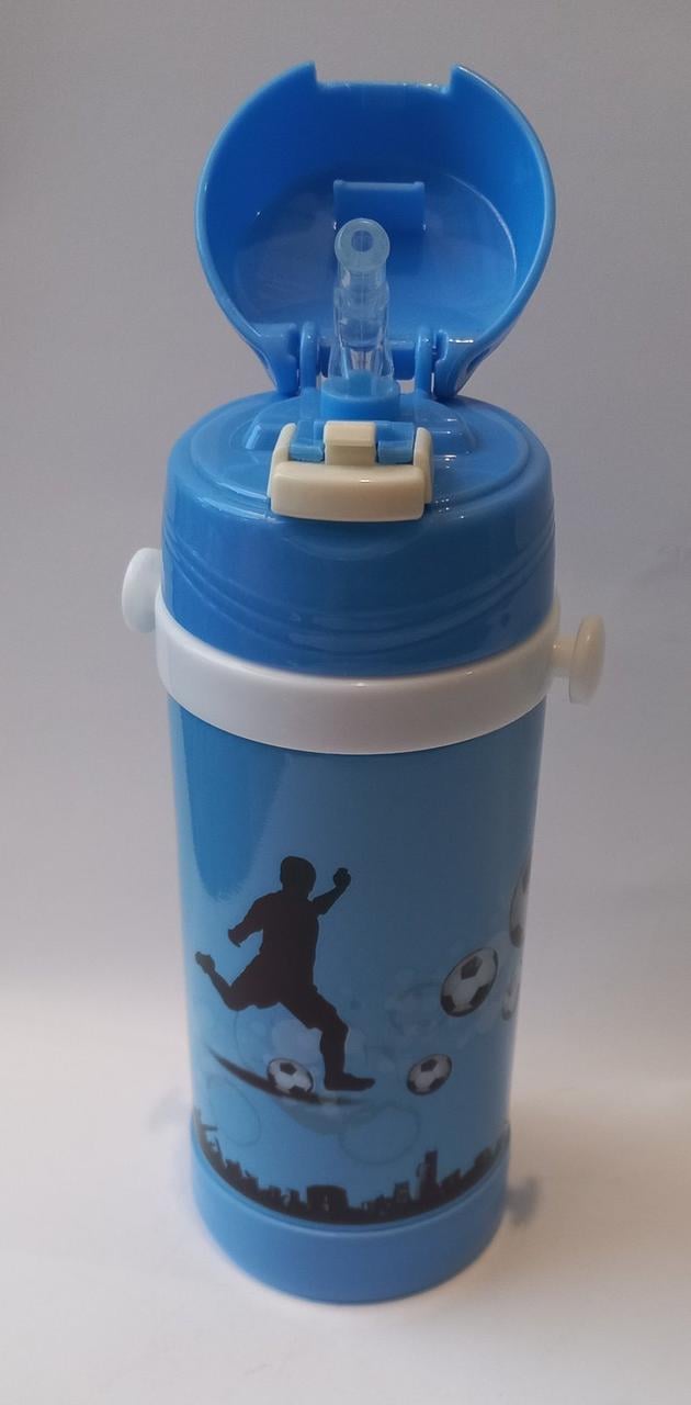Термос дитячий А-Плюс 1776blue 320мл із трубочкою Блакитний - фото 3