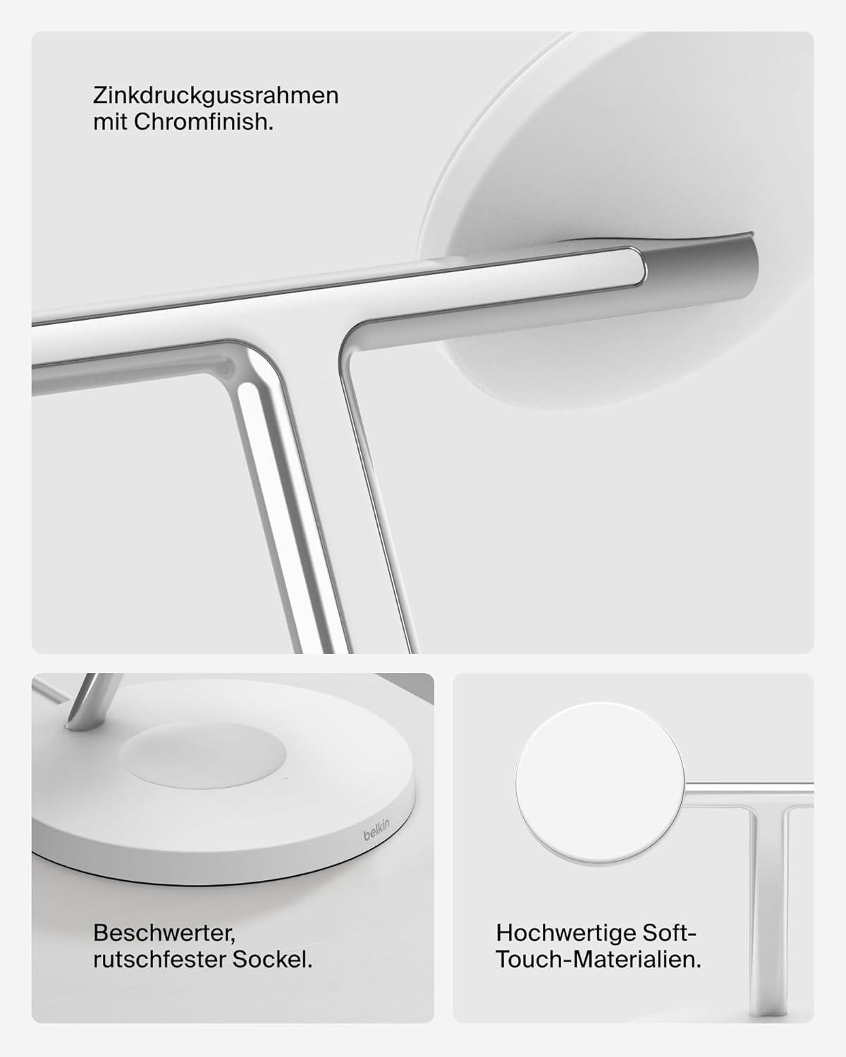 Зарядное устройство беспроводное Belkin 3в1 Magnetic Pad Qi2 15 Вт Белый (WIZ032KQWH) - фото 4