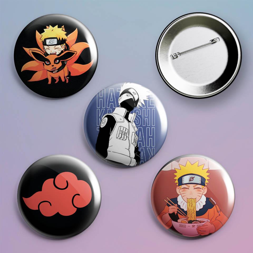 Значки на рюкзак с принтом аниме Naruto "2 4 шт.
