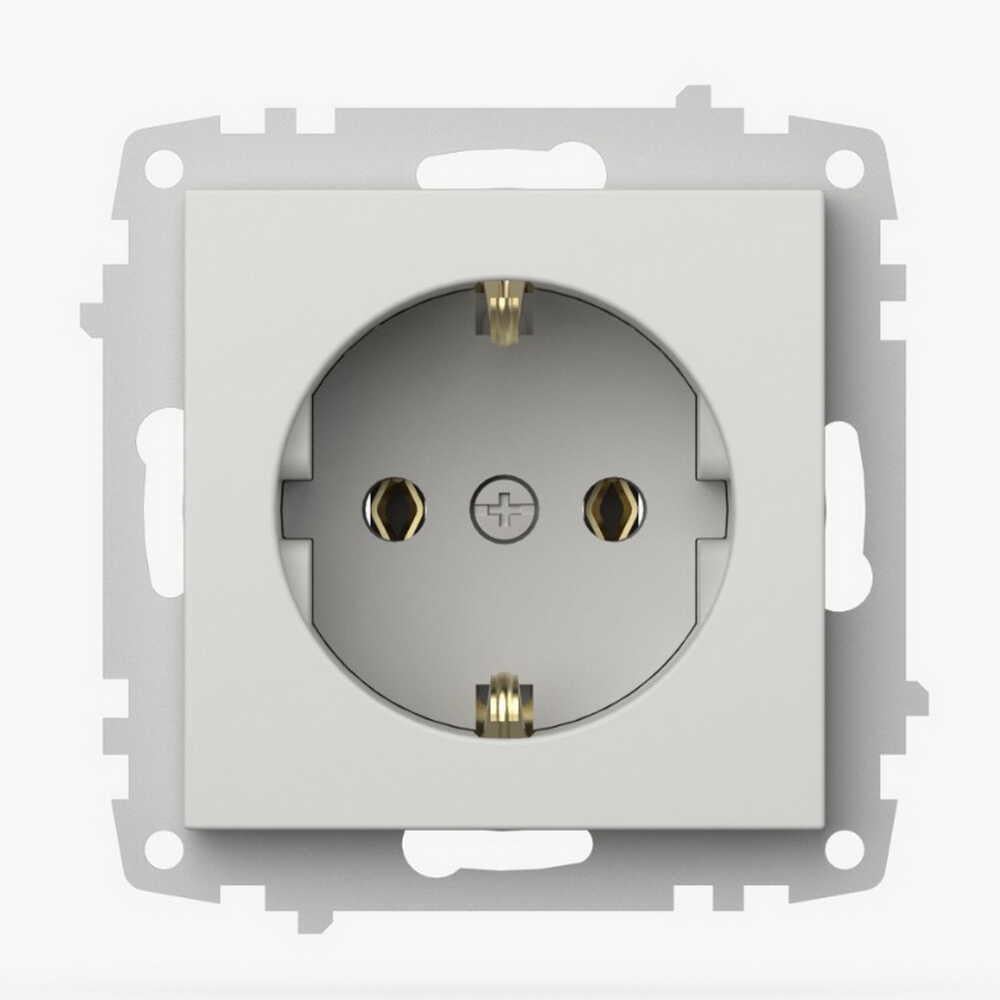 Розетка EL-BI VEGA одинарная с заземлением без рамки Белый матовый (609-016200-217)