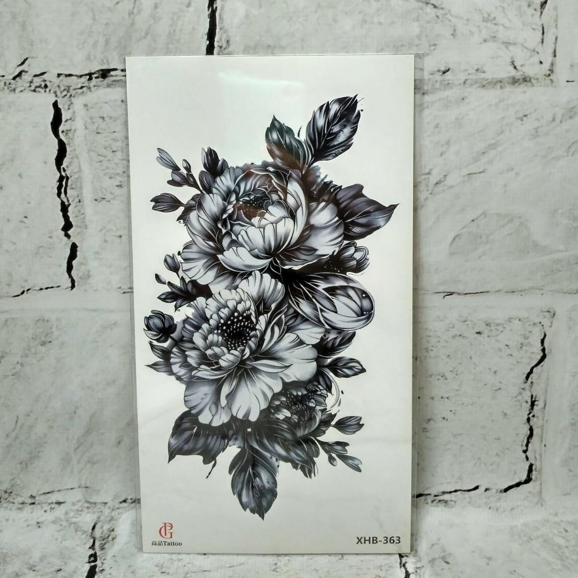 Тату временное Цветы лист 11,5x21 см (XHB-363)