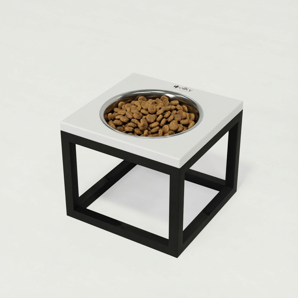 Миска на підставці для великих собак Hollky Base Solo XL 1,8 л (XL-262620-BLWH) - фото 1 Миска на підставці для великих собак Hollky Base Solo XL 1,8 л (XL-262620-BLWH) - фото 1