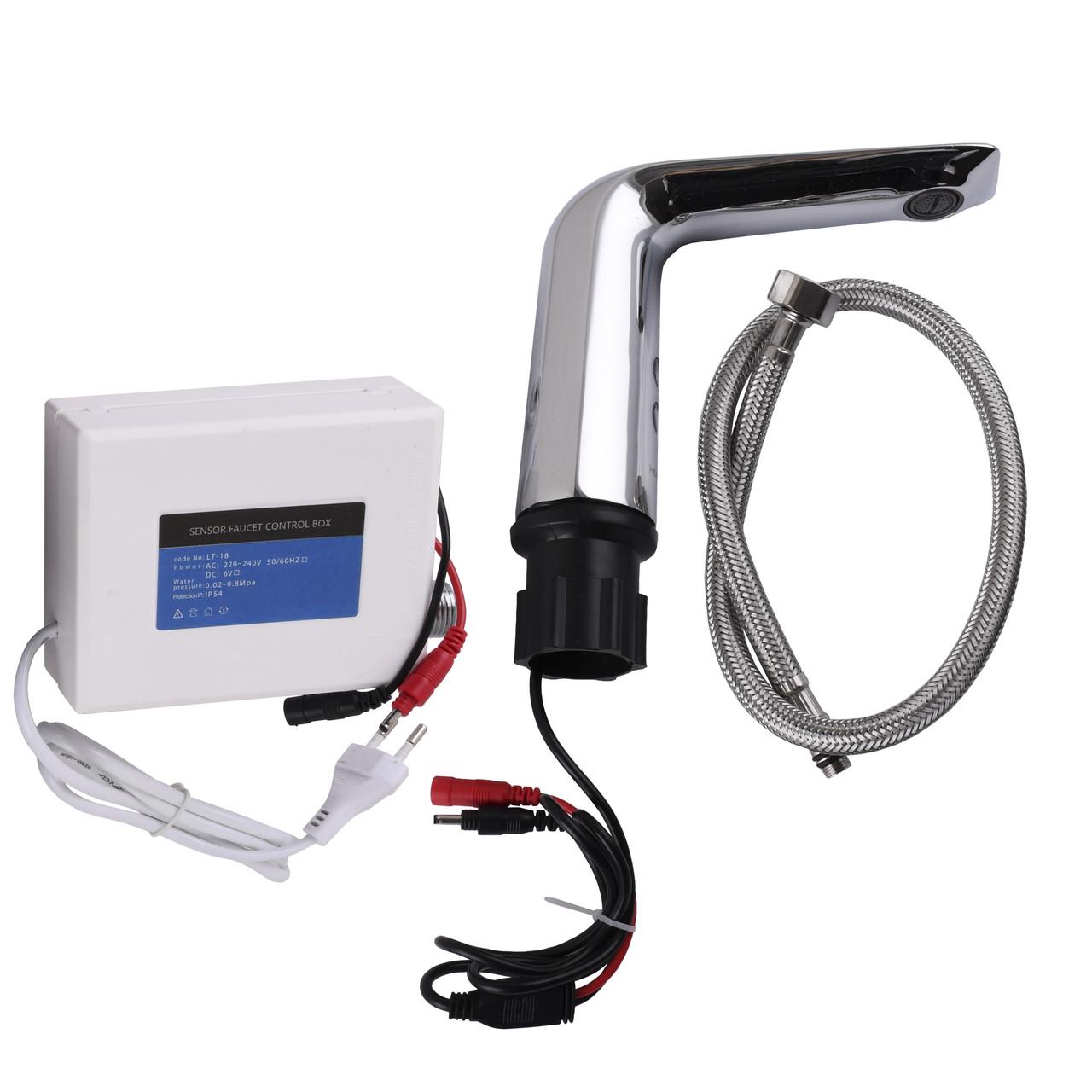 Смеситель сенсорный для умывальника HOTEC 19.105-DC/AC 220V/6V (2633544224) - фото 5