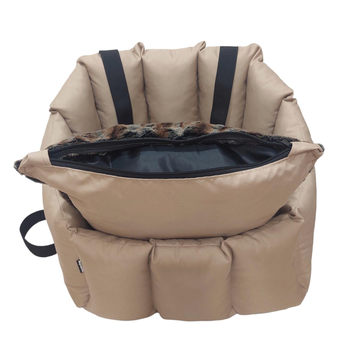 Кресло автомобильное для собак Huge and Tiny 50x45 см Бежевый - фото 6 Кресло автомобильное для собак Huge and Tiny 50x45 см Бежевый - фото 6