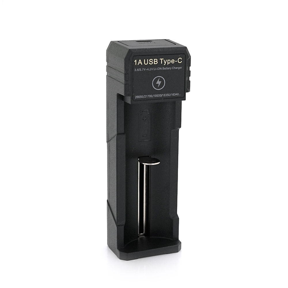 Зарядное устройство VOLTRONIC Yonii для аккумуляторов 18650/26650/21700/18340 4,2V 1000 mAh USB Type-C (29633)