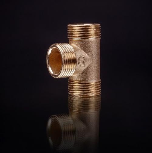 Тройник проходной Lexline К.0660-В 3/4" ННН усиленный латунь - фото 2 Тройник проходной Lexline К.0660-В 3/4" ННН усиленный латунь - фото 2