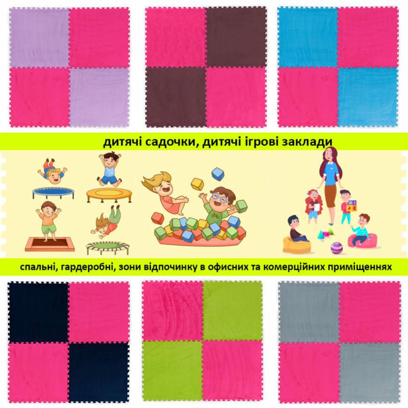 Коврик-пазл плюшевый Sticker Wall SW-00002093 60х60х1 см Розовый (27040852) - фото 4