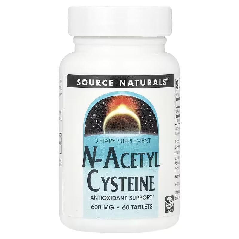 Препарат Source Naturals N-Ацетилцистеин NAC 600 мг 60 таблеток (3099357046)