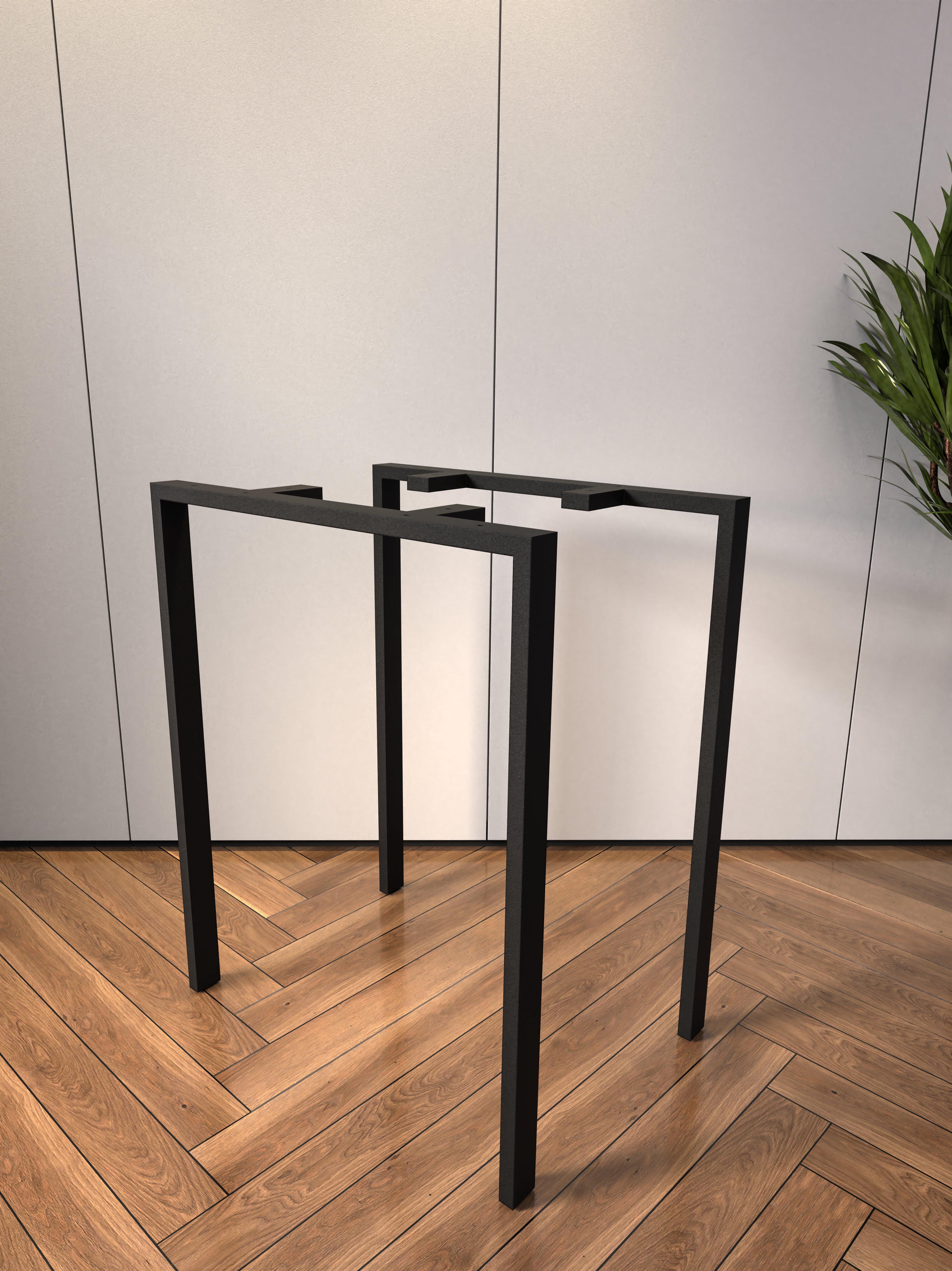 Ножки опоры для стола металлические 500x735 мм профиль 40x20 мм 2 шт. Ножки опоры для стола металлические 500x735 мм профиль 40x20 мм 2 шт.