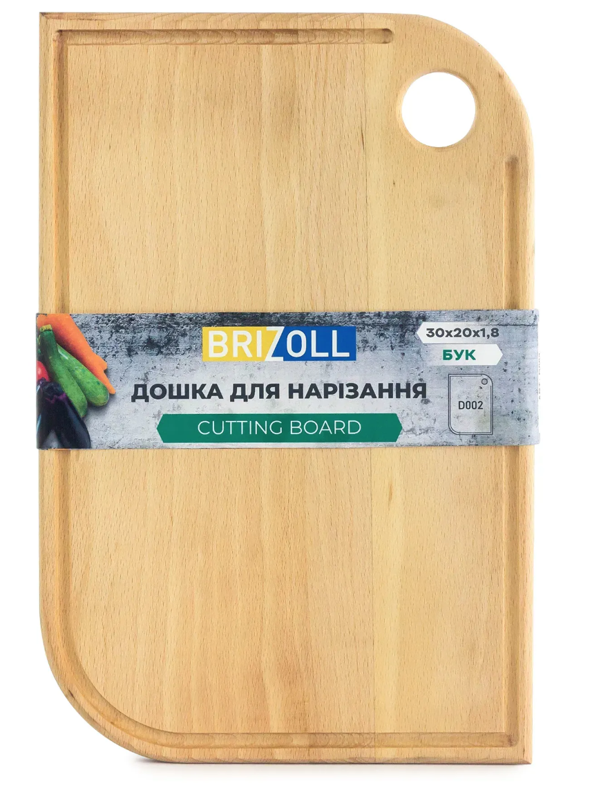 Доска кухонная Brizoll 30 см деревянная (D002)