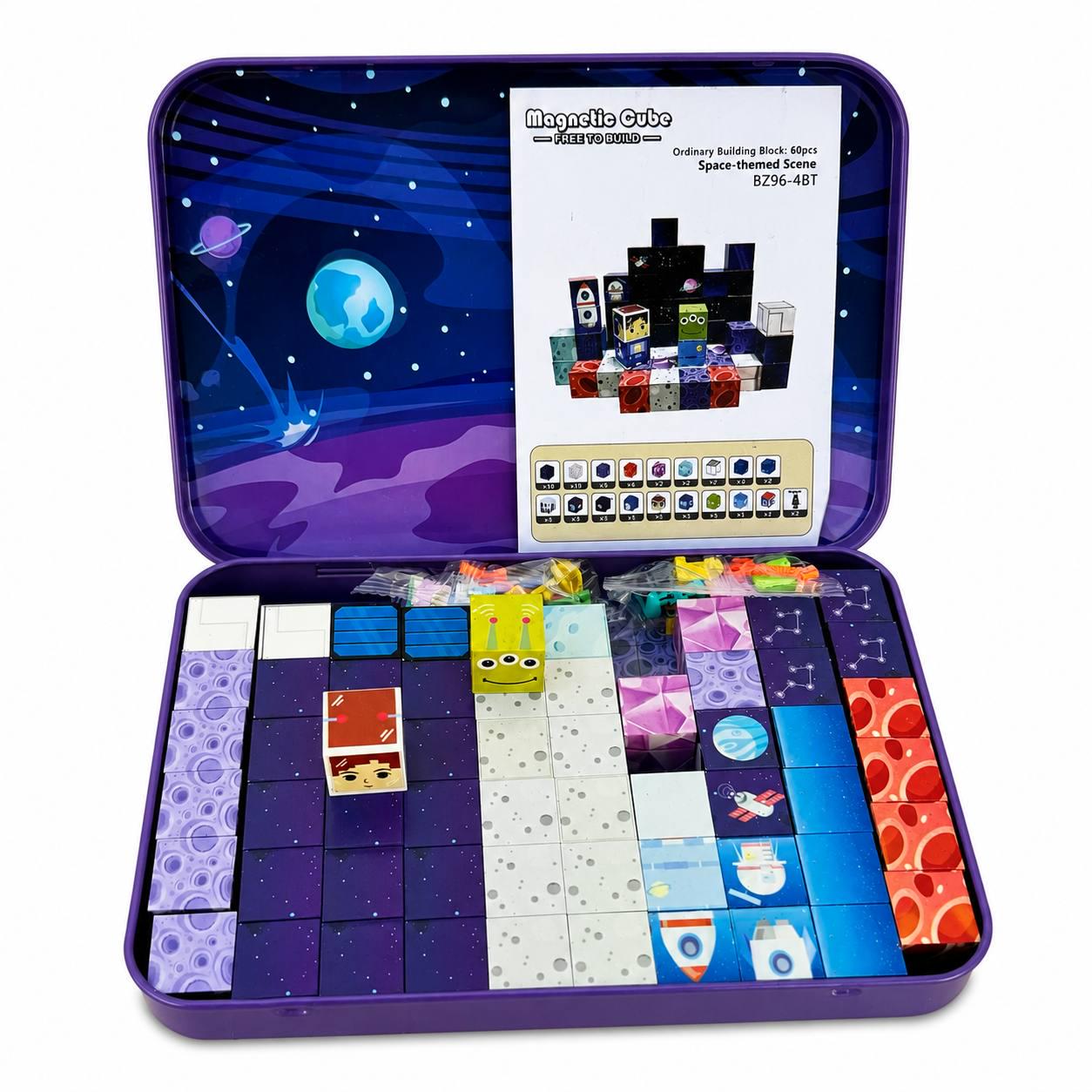 Магнитный конструктор Magnetic Minecraft Cube Space World 60 деталей в кейсе (M1043) Магнитный конструктор Magnetic Minecraft Cube Space World 60 деталей в кейсе (M1043)