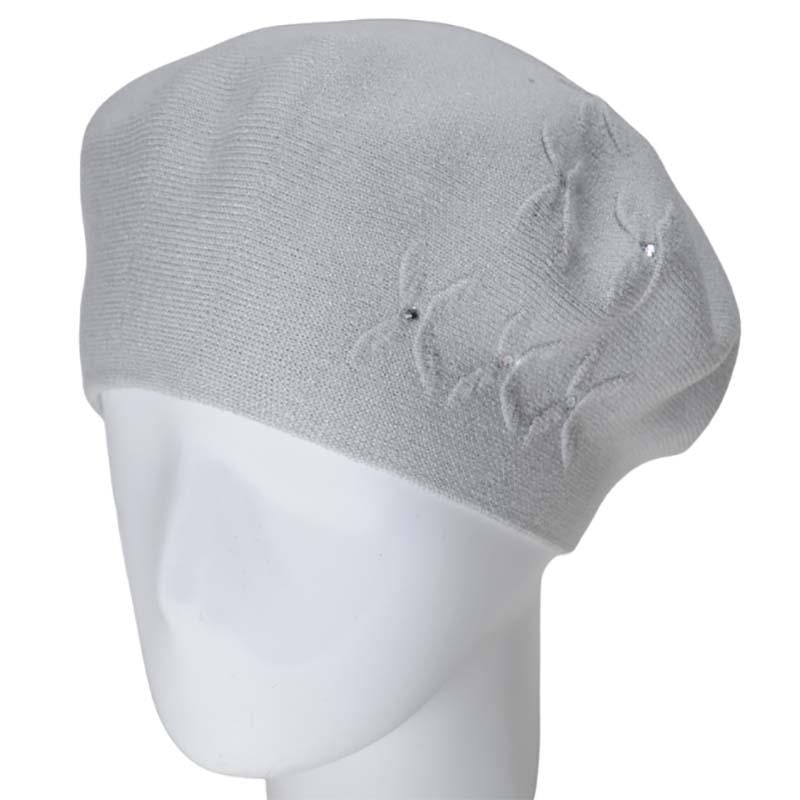 Берет жіночий з віскозної пряжі Novita Бінго L р. 57-58 Світло-сірий