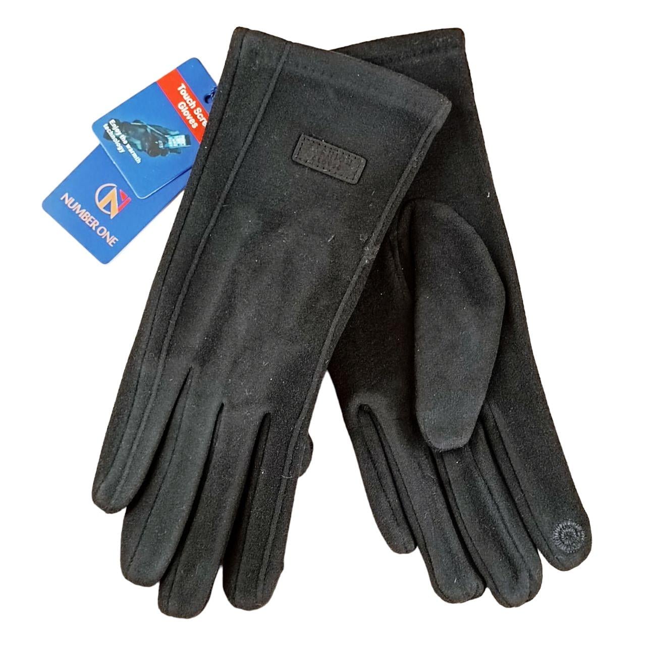 Перчатки женские UGC Дизайн 2 сенсорные пальтовая ткань Черный (47346)