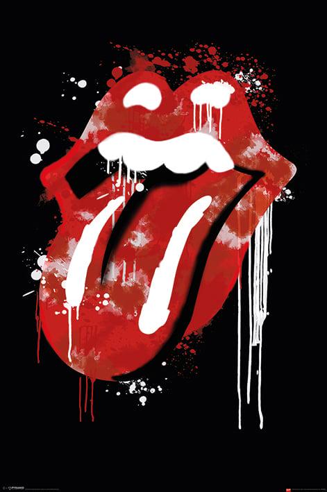 Постер плакат The Rolling Stones Graffiti Lips 61x91,5 см