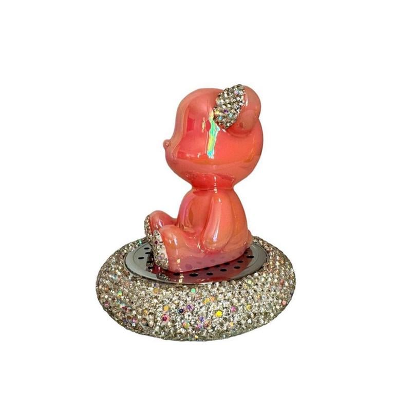 Ароматизатор автомобильный Мишка со стразами Розовый (4555-Leader0