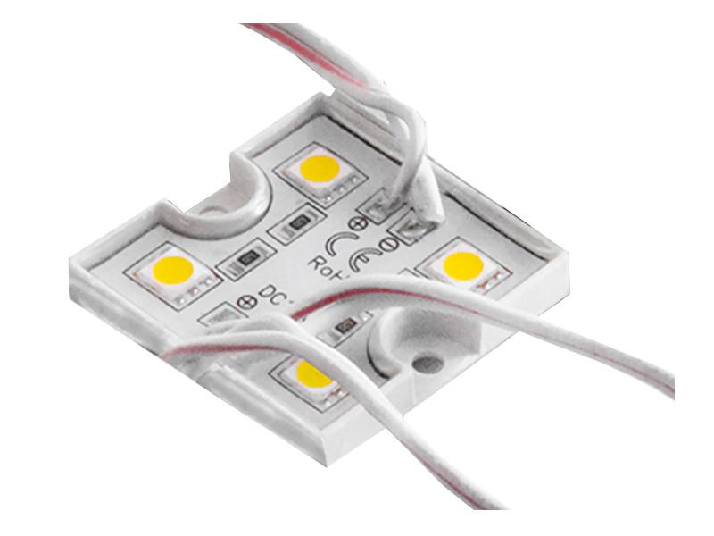 Светодиодный модуль SMD5050 4 LED 12В 0.96Вт IP65 6500К холодный белый (1555)