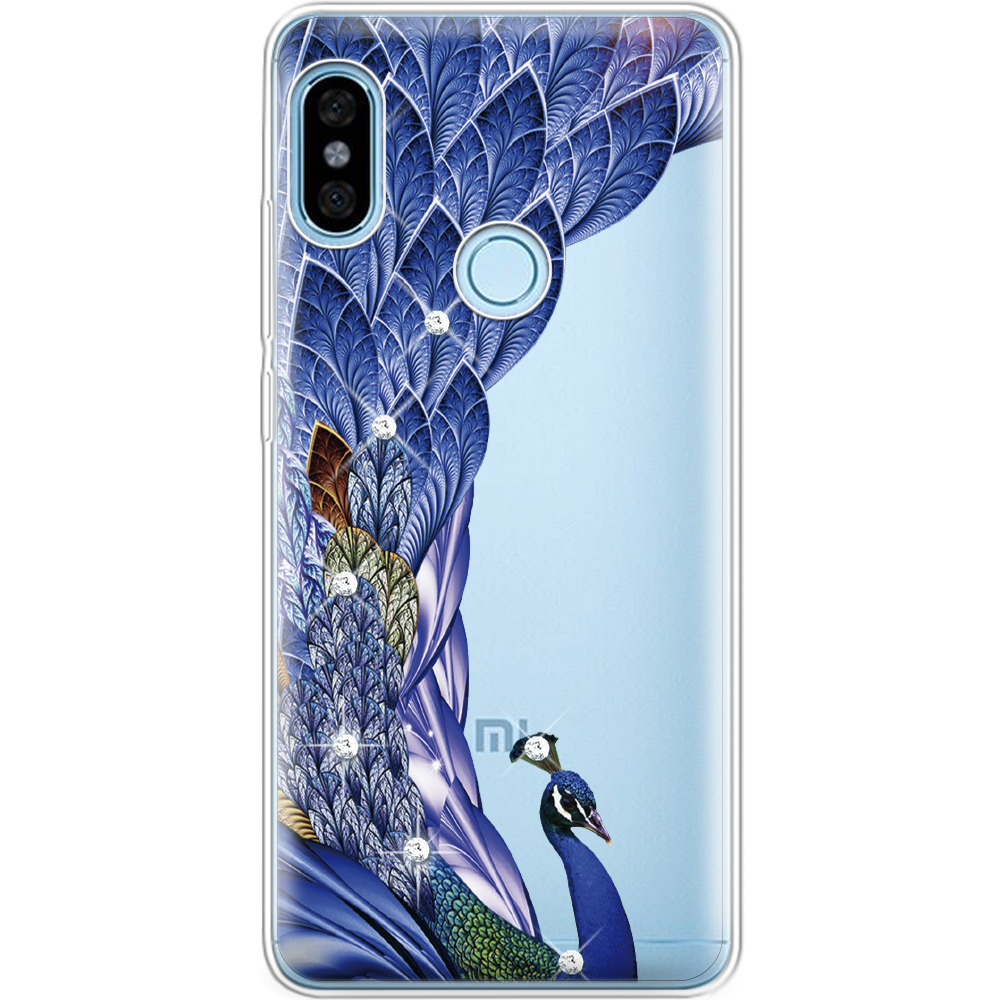 Чохол BoxFace Xiaomi Redmi Note 5 / Note 5 Pro Павич зі стразами Прозорий силікон (32971-rs7-32971)