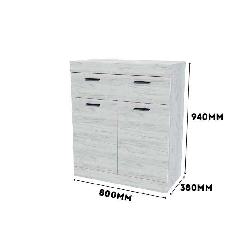 Комод с дверью и ящиком Эверест Соната-4 80х38х94 см Дуб крафт белый (DTM-2699) - фото 5 Комод с дверью и ящиком Эверест Соната-4 80х38х94 см Дуб крафт белый (DTM-2699) - фото 5