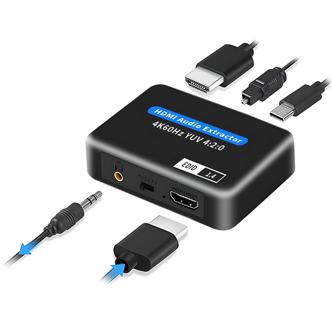 Экстрактор HDMI аудио Addap HAE-01 преобразователь звука с HDMI на 3,5 мм minijack и spdif 5.1 - фото 2