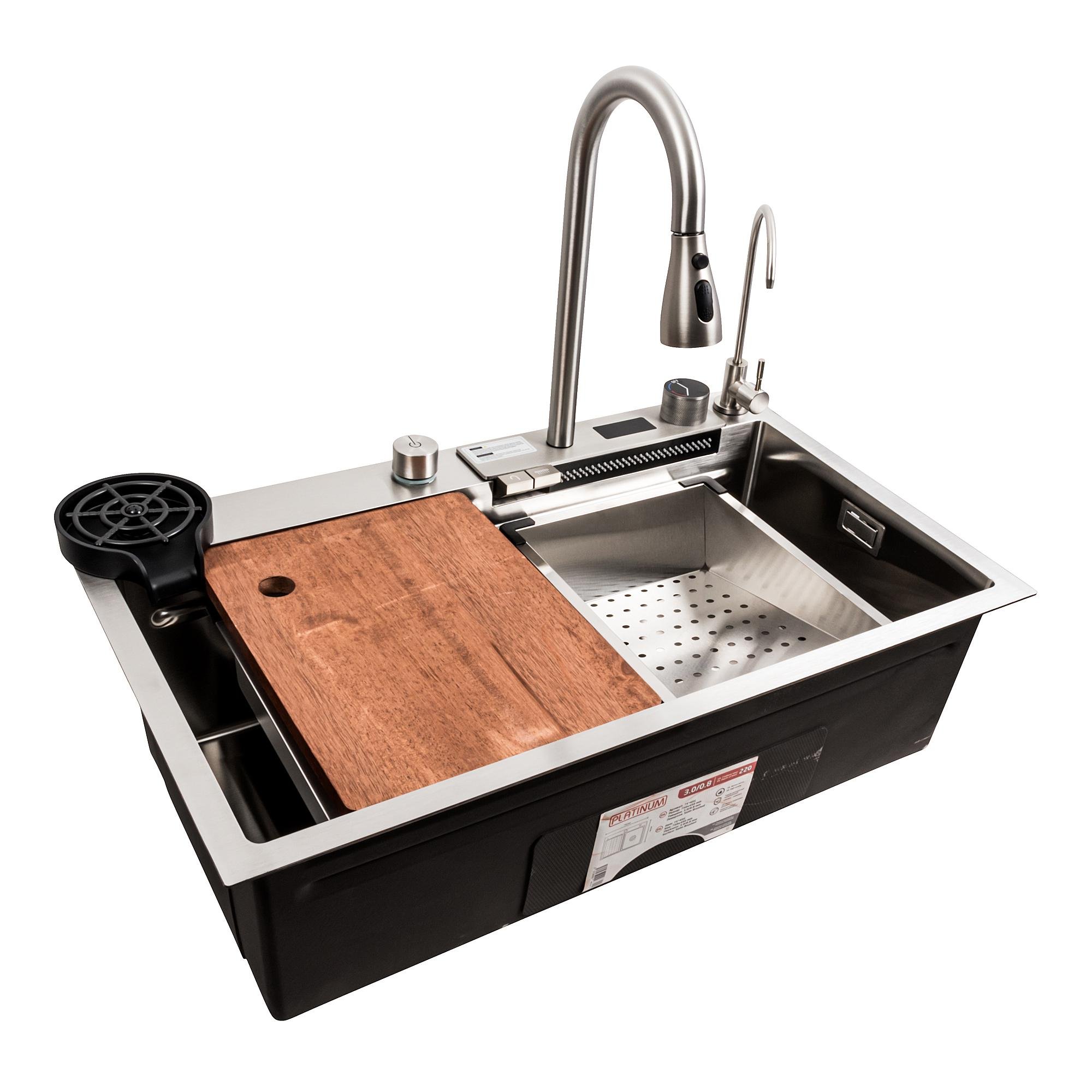 Мойка кухонная Platinum PLS-A41325 из нержавеющей стали прямоугольная 750x450 мм (229887)