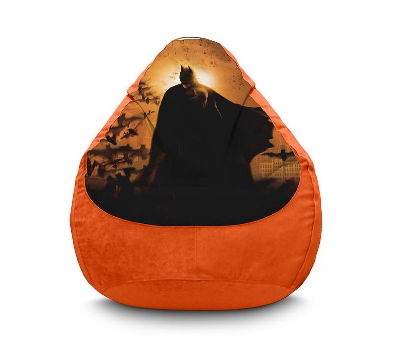 Кресло мешок iPuff Batman Sunset Флок XL 80x110 см Оранжевый