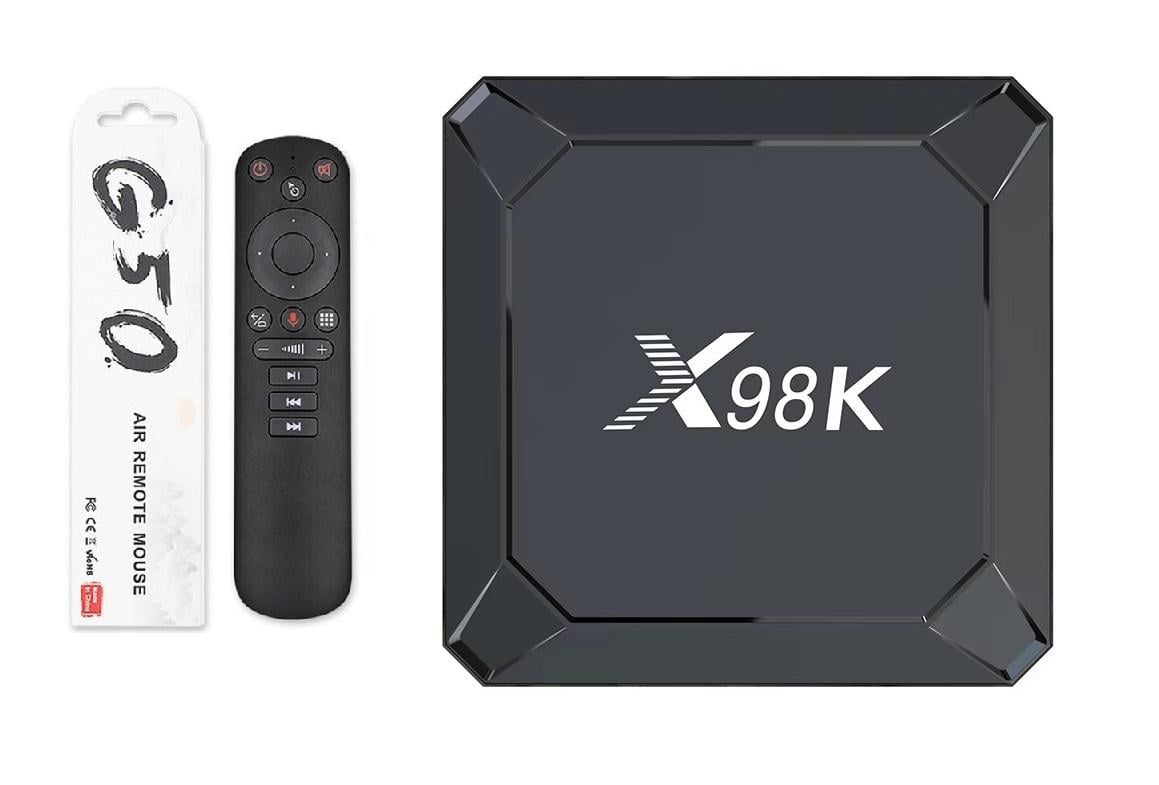 Смарт-приставка X98K 4/32 GB RK3825 RockChip Wi-Fi6 Wi-Fi6 Андроїд 13 і G50S Аеро пульт з голосовим управлінням (636)