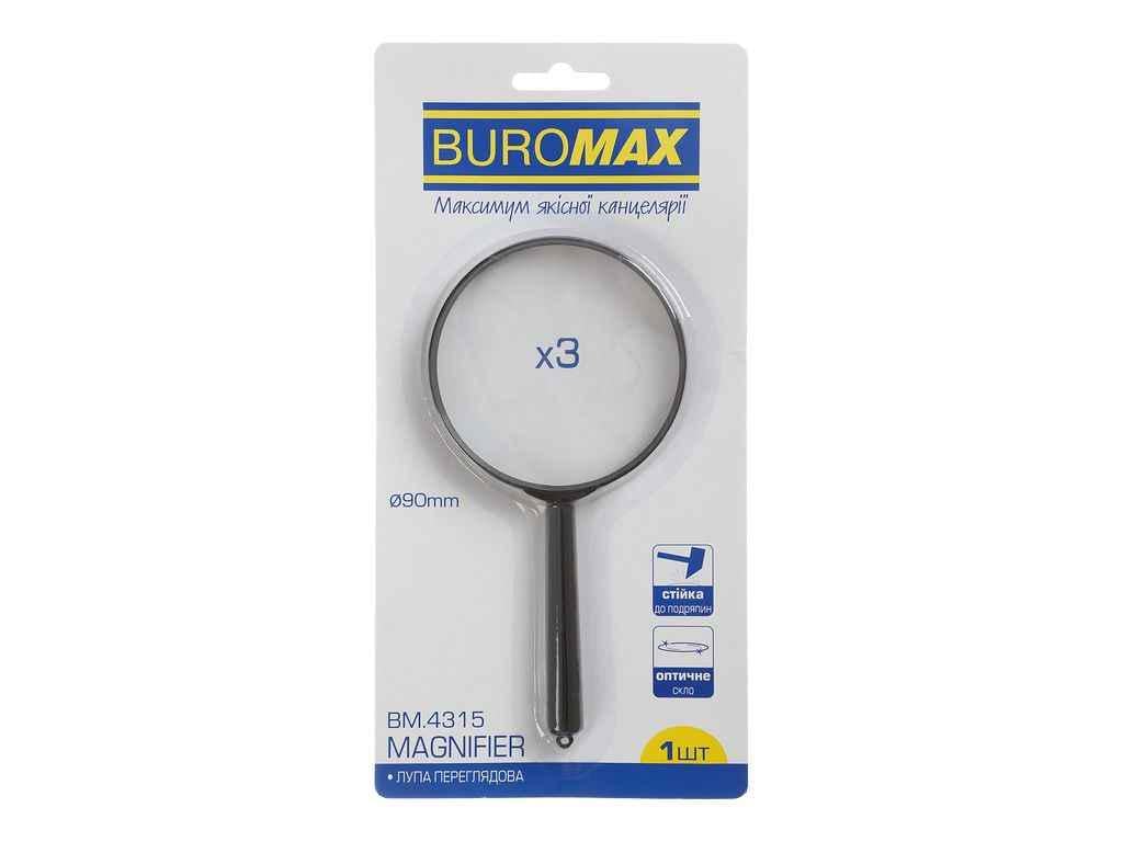 Лупа Buromax пластик 3X/d90 Чорний (1105775)