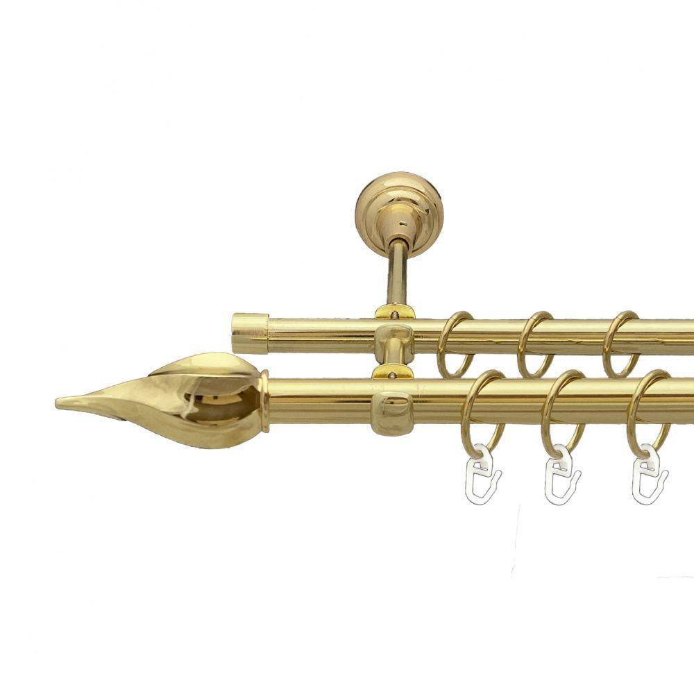 Карниз для штор Orvit Твое двухрядное гладкое 19/16 мм 200 см Золотой (00-00013043)