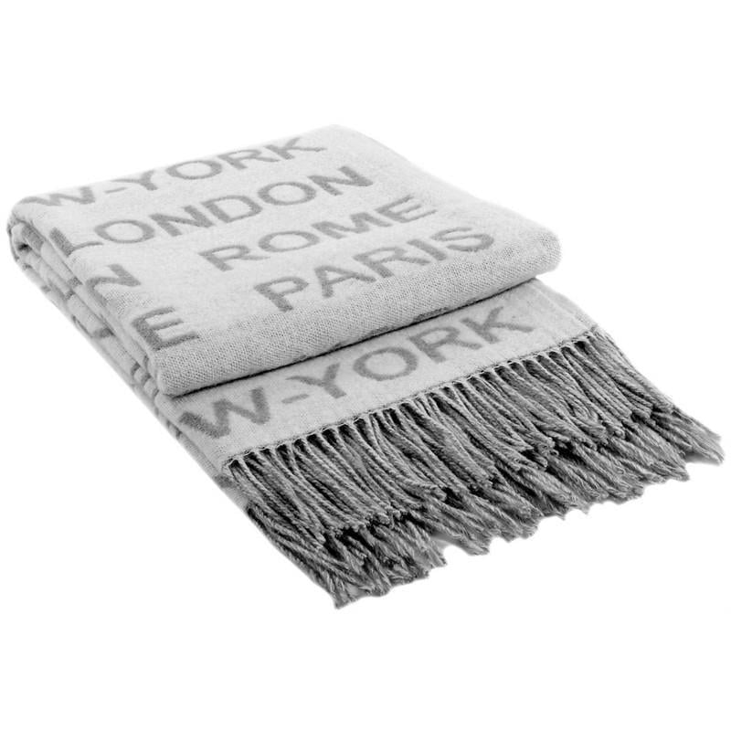 Плед Vladi City Люкс 140х200 см жаккардовый шерсть Серый (DR014215)