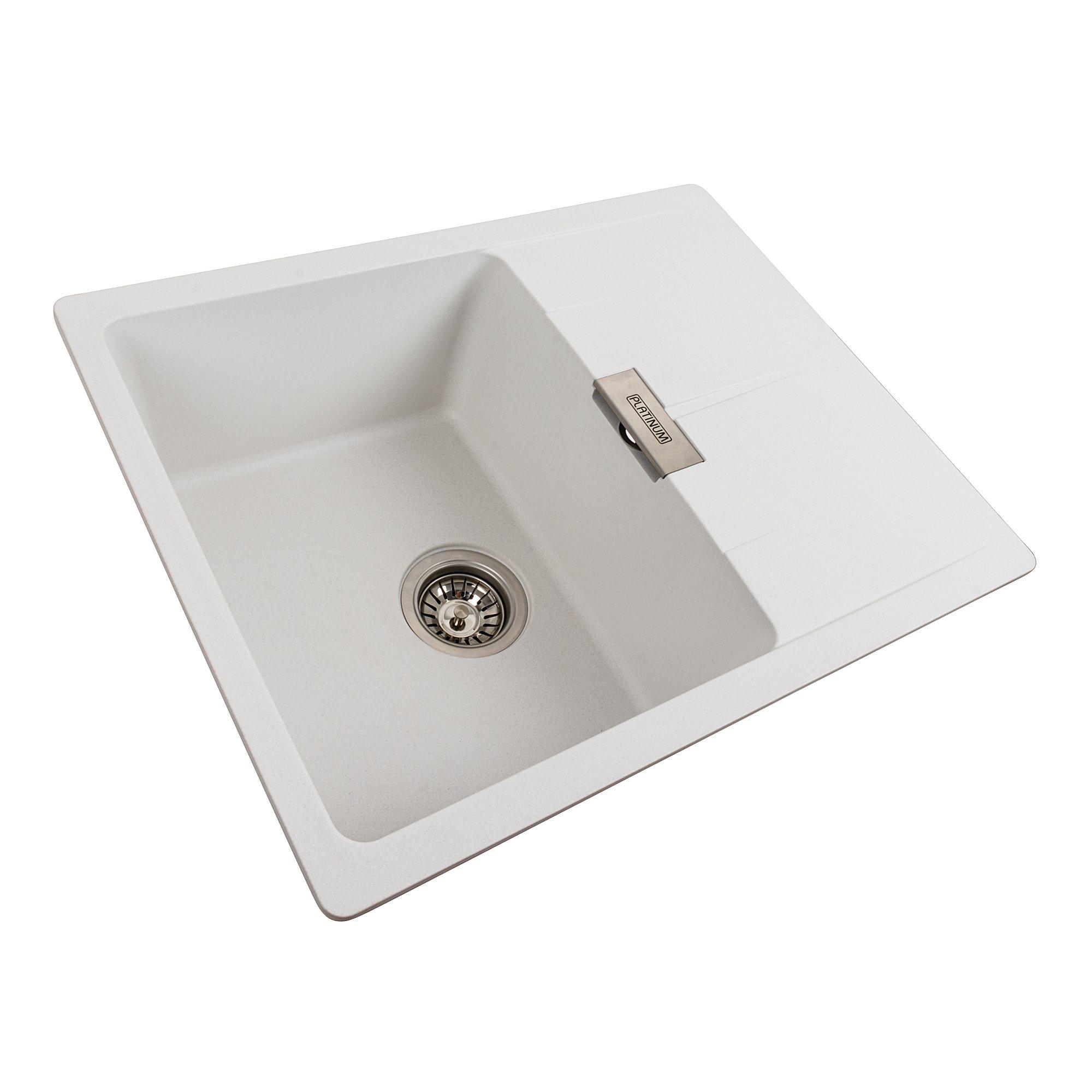 Мойка для кухни гранитная Platinum 6250 ZIRKONE матовая Белый - фото 2 Мойка для кухни гранитная Platinum 6250 ZIRKONE матовая Белый - фото 2