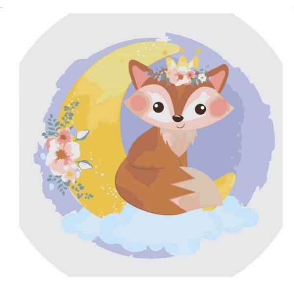 Картина по номерам Strateg Животные Лисенок 30х30 см в термопакете (ES010-mt)