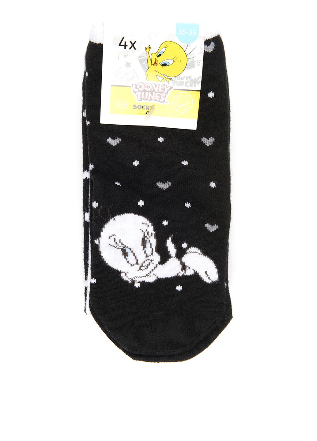 Шкарпетки C&A принт 4 пари р. 39-42 Чорно-білий (2242779840604)