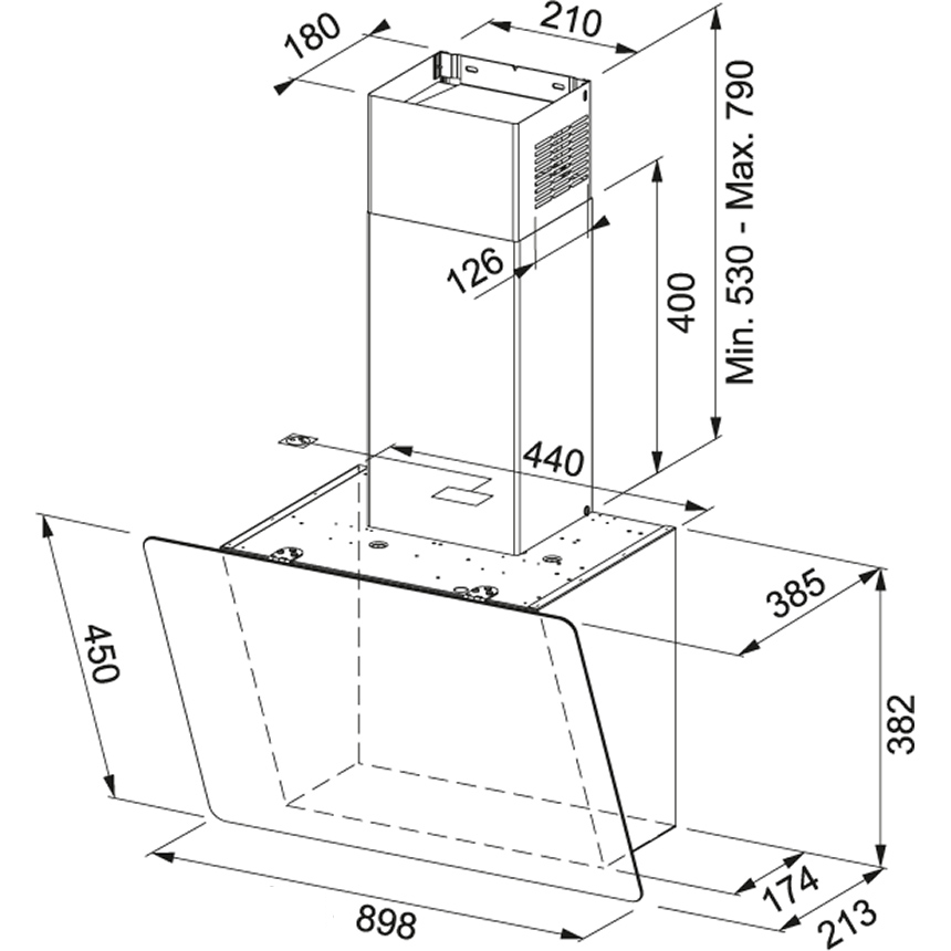 Кухонная вытяжка Franke Smart Vertical 2.0 FPJ 615 V BK DG стекло Черный (330.0573.294) - фото 5