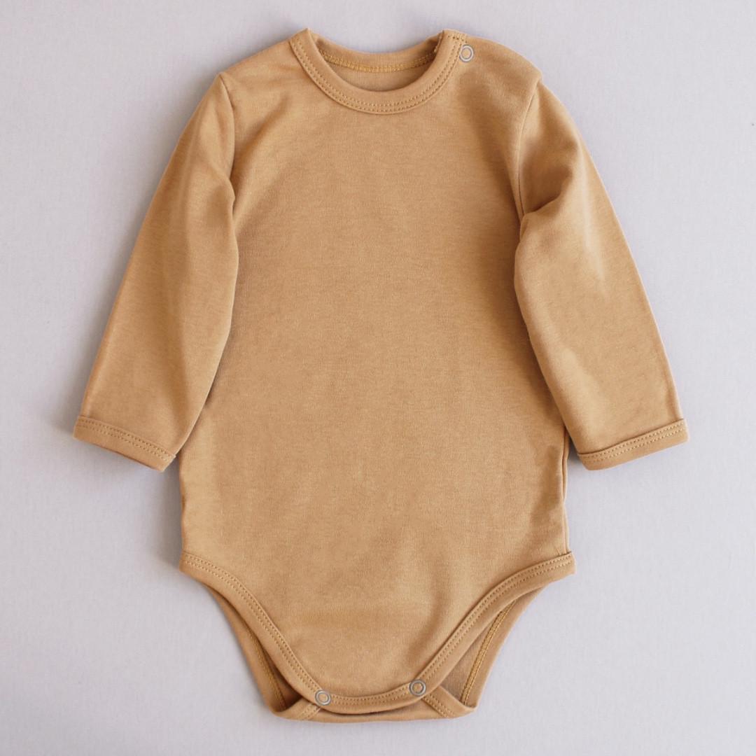 Боди с длинным рукавом 80 см 12 мес Светло-коричневый (2679650106)