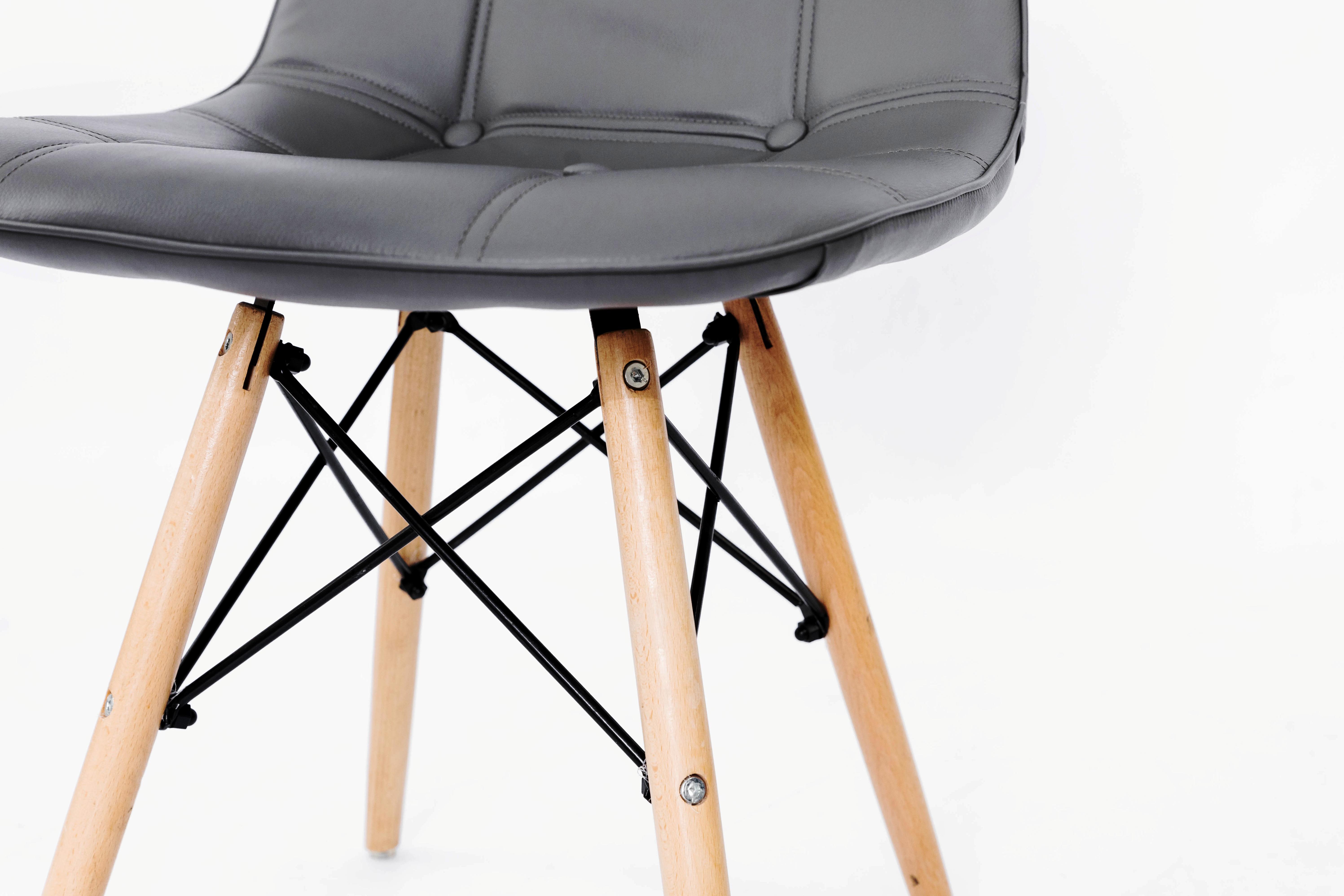 Стілець для кухні та вітальні Джастін Justin шкірзам 460х840х500 мм Сірий (GAА0050650) - фото 5 Стілець для кухні та вітальні Джастін Justin шкірзам 460х840х500 мм Сірий (GAА0050650) - фото 5