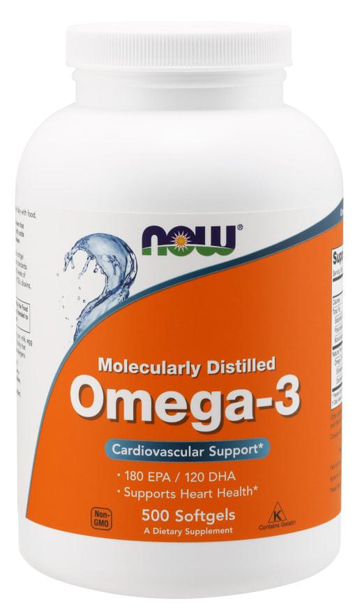 Жирные кислоты NOW Omega-3 500 софтгель
