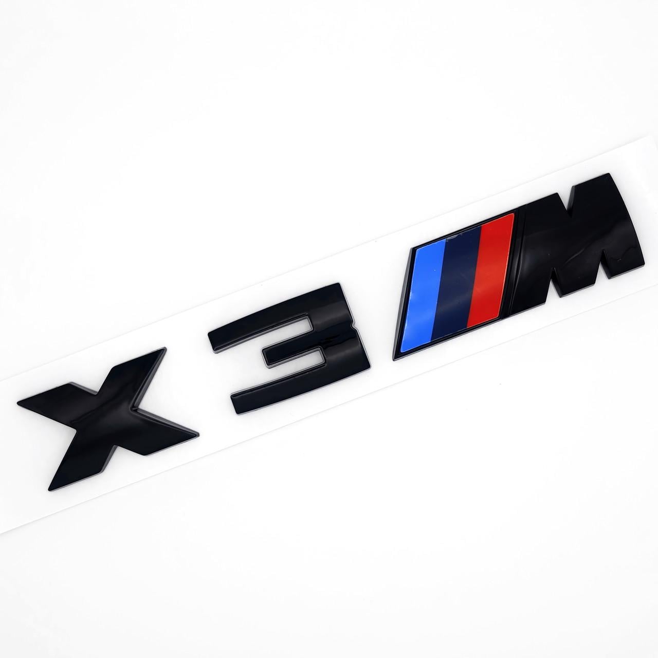 Емблема напис X3 M BMW 17х2,7 см ABS Чорний глянцевий (3038096750)