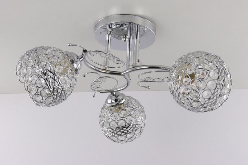 Люстра стельова на 3 лампочки 7263/3A-ch Хром (5-7263/3A-ch)