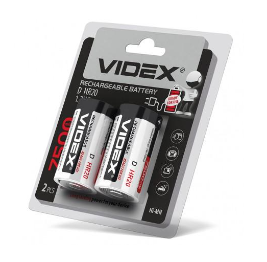 Аккумулятор Videx HR20/D 7500 mAh 2 шт. (9074217) - фото 1