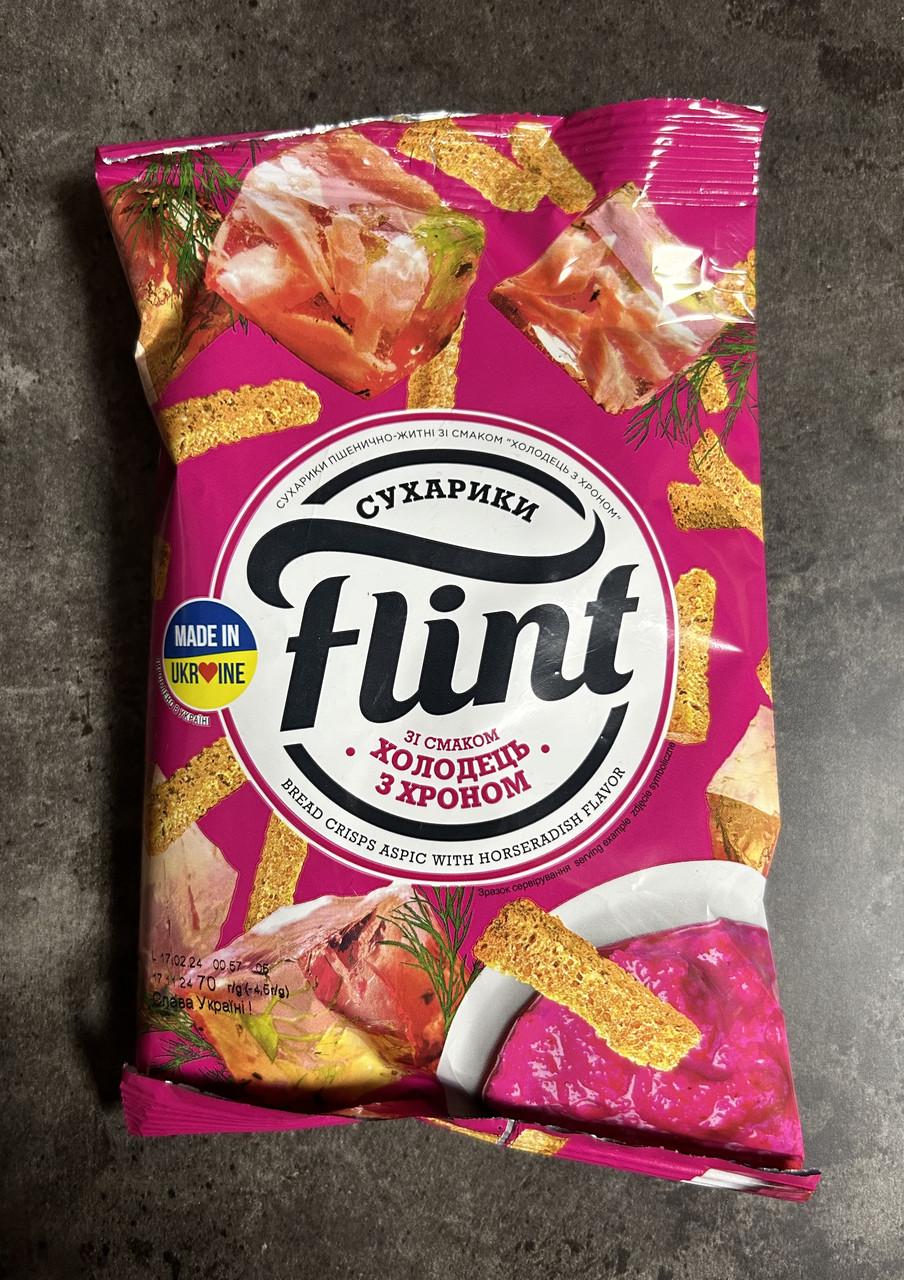 Сухарики Flint пшенично-ржаные Холодец с хреном 60 г