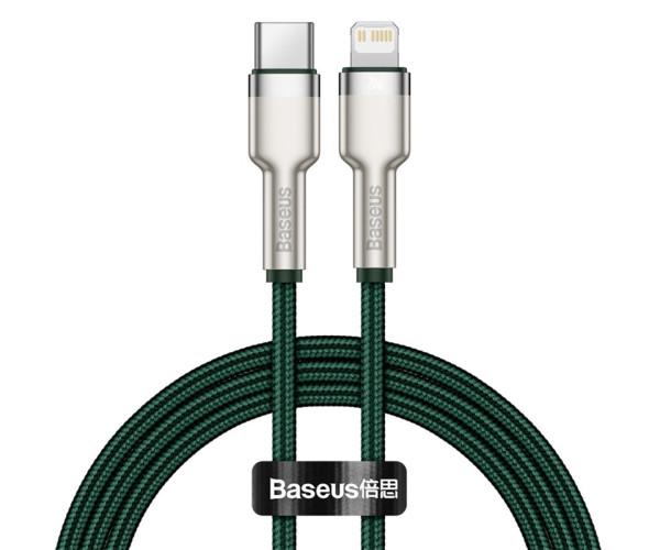 Кабель Data BASEUS CATLJK-A06 Cafule Series Metal Type-C-Lightning 20W 1 м Green (06CATLJK-A06)