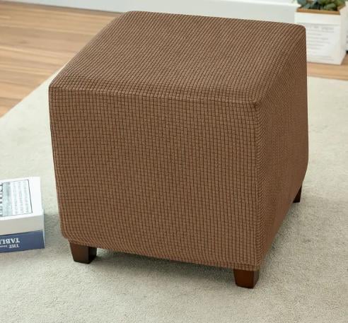 Чехол на пуф квадратный трикотаж-жаккард S Кофейный