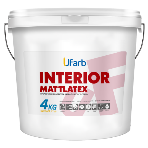 Краска интерьерная акриловая UFarb INTERIOR Mattlatex 4 кг (2679403244)