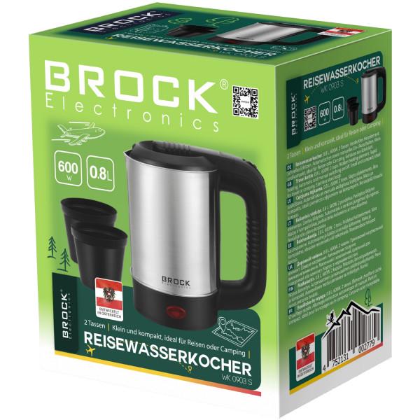 Електрочайник туристичний Brock WK 0903 S 600W 0,8 л Нержавіюча сталь/Чорний (605874) - фото 3