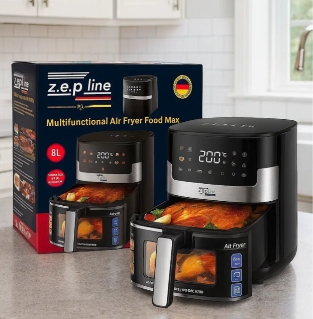 Аерогриль сенсорний Zepline з таймером 8 л 3500 Вт - фото 8 Аерогриль сенсорний Zepline з таймером 8 л 3500 Вт - фото 8