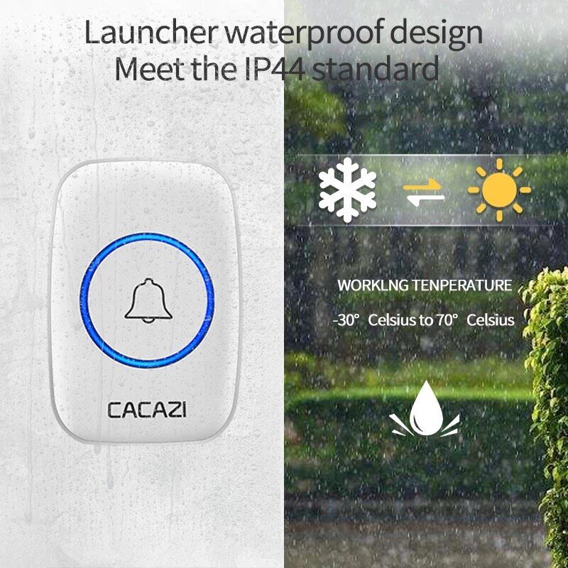 Дверний дзвінок безпровідний на вхідні двері з 2-ма приймачами Cacazi A12 Білий - фото 4