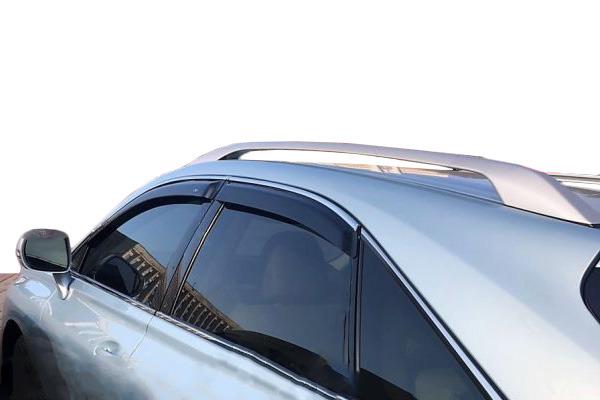Ветровики с хром молдингом HIC для Lexus RX 2009-2015 гг. поликарбонат Черный