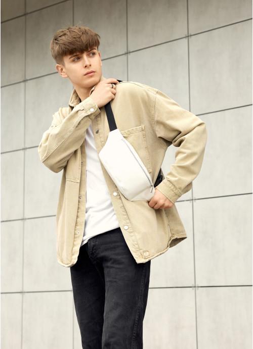 Поясная мужская сумка Sambag экокожа водоотталкивающая Белый (2618898872) - фото 3