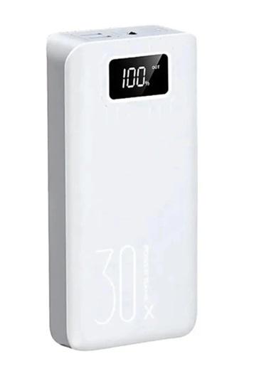 Павербанк Wow Strong 30000 mAh 15W дисплей/ліхтарик/індикація заряду Білий (PB30000)